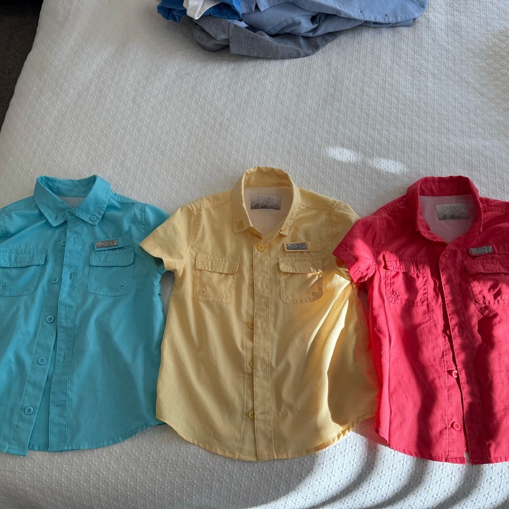 3 boys Ocean Coast fishing shirts. Size 4T